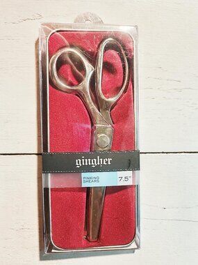 Gingher 7.5" Pinking Zig Zag Shears with Metal Case, Sewing Notions Scissors